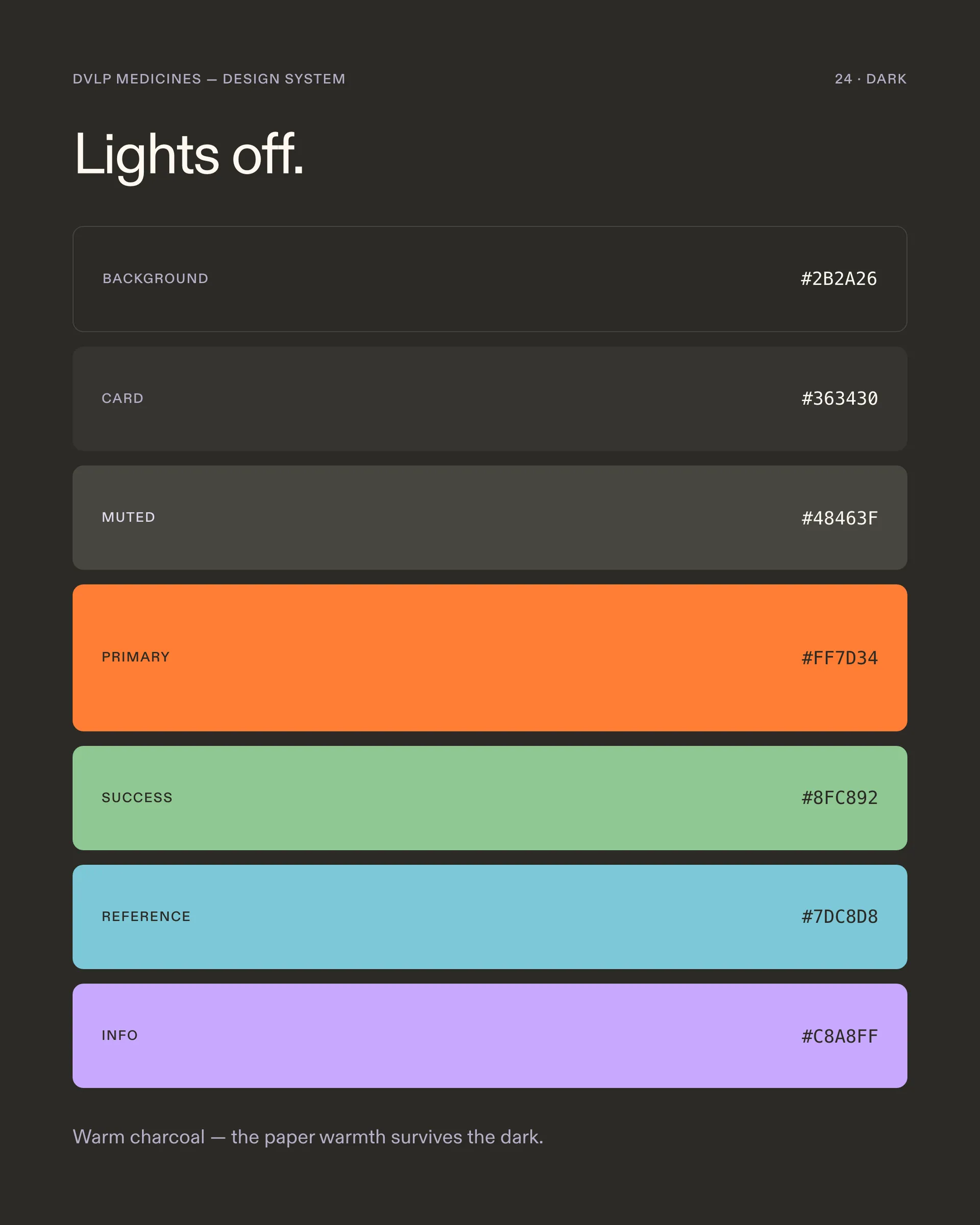 A stack of dark-mode components: cards, badges, and buttons layered on the near-black surface