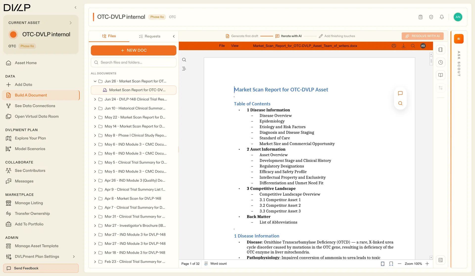 DVLP AI document builder